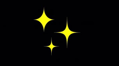 Şeffaf bir arkaplanda Sparkles Emoji Animasyonu. Alfa Kanalı ile 4K Döngü Canlandırması.