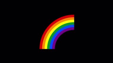 Şeffaf bir arkaplanda Gökkuşağı Emoji Animasyonu. Alfa Kanalı ile 4K Döngü Canlandırması.