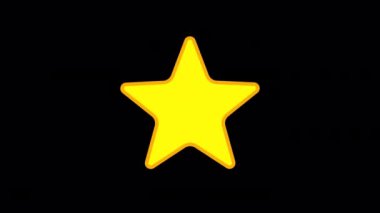 Şeffaf bir arkaplanda Parlayan Yıldız Emoji Animasyonu. Alfa Kanalı ile 4K Döngü Canlandırması.