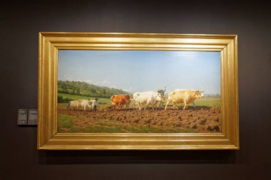 Fransa, Paris, 7 Temmuz 2023 Nivernais 'de Ploughing resmine bakış Rosa Bonheur