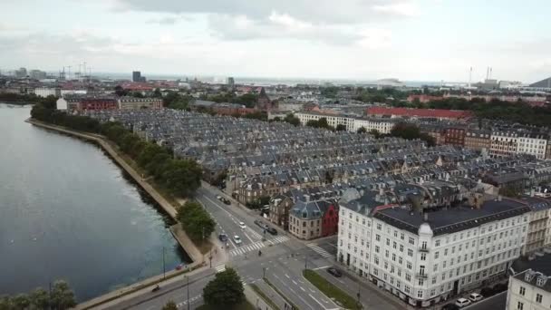 Vista Aérea Drone Kartoffelraekkerne Copenhague Mayoría Las Partes Históricas Ciudad — Vídeos de Stock