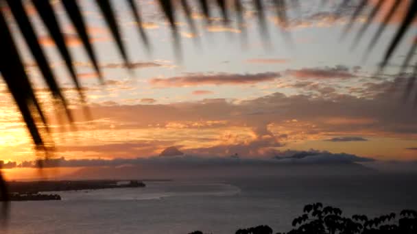 Stunning Sunset Bora Bora Tahiti French Polynesia Sunset Moorea Island — 图库视频影像