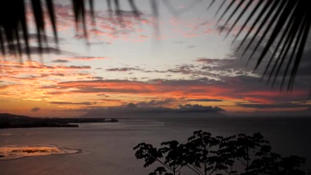Stunning Sunset Bora Bora Tahiti French Polynesia Sunset Moorea Island — Vídeo de Stock