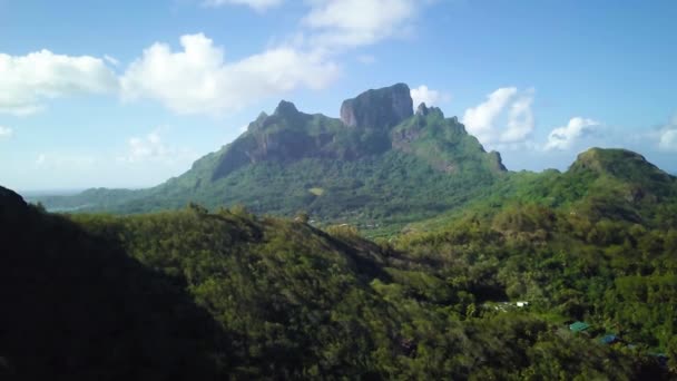 Drone Images Collines Verdoyantes Nature Plage Turquoise Mont Otemanu Bora — Video