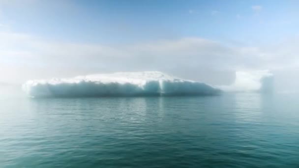 Jokulsarlon Glacier Lagoon Iceland Stunning Icebergs Floating Lagoon Hidden Mist — Αρχείο Βίντεο