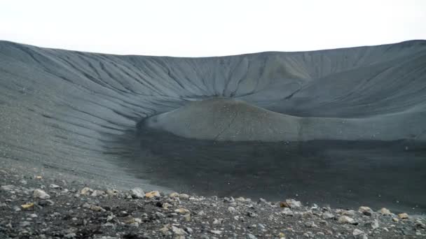 Снимок Воздуха Неактивном Вулкане Хверфьялл Исландия Кинематографический Вид Кратера Хверфьялл — стоковое видео