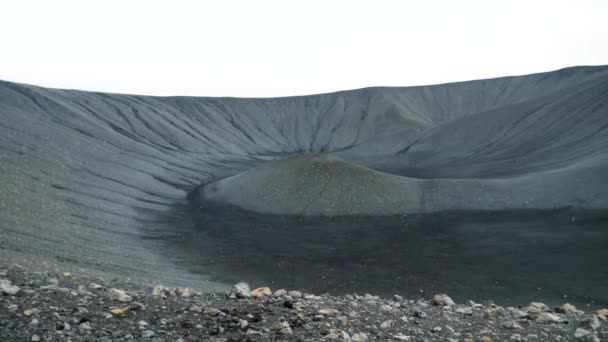 Снимок Воздуха Неактивном Вулкане Хверфьялл Исландия Кинематографический Вид Кратера Хверфьялл — стоковое видео