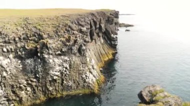 Cliffs and landscape in Arnarstapi village in Iceland. High quality 4k footage.