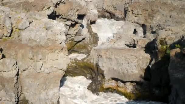 Barnafossar Waterfalls Summer Season Iceland High Quality Footage — стокове відео