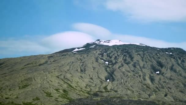Mountains Glaciers Iceland Snaefellsjokull Glacier Back High Quality Footage — ストック動画