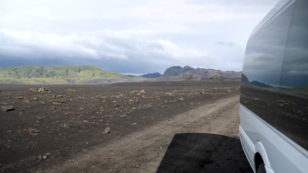 Driving Car Iceland Iceland Landscape Stunning Mountains Iceland Nature High — Vídeos de Stock