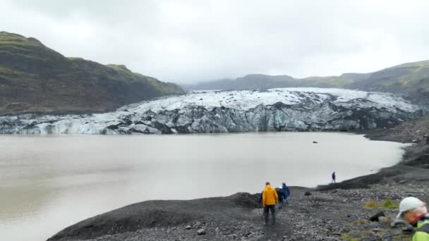 Solheimajokull Zlanda Eylül Solheimajokull Buzulu Zlanda Myrdalsjokull Bir Parçası Eriyen — Stok video