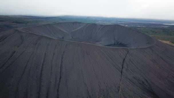 Aerial Drone Footage Inactive Hverfjall Volcano Iceland Cinematic Aerial View — Video Stock