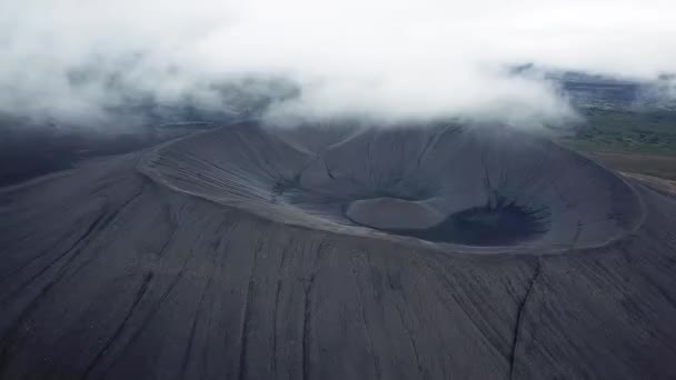 Aerial Drone Footage Inactive Hverfjall Volcano Iceland Cinematic Aerial View — Stock video