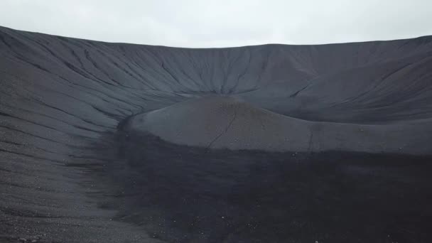 Aerial Drone Footage Inactive Hverfjall Volcano Iceland Cinematic Aerial View — Vídeo de Stock