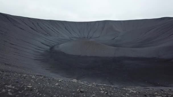 Aerial Drone Footage Inactive Hverfjall Volcano Iceland Cinematic Aerial View — Vídeo de stock