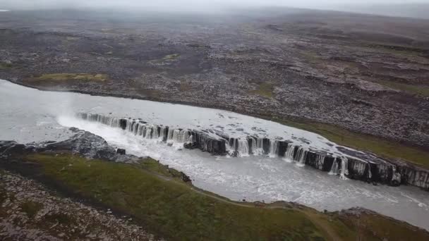Images Aériennes Drones Une Autre Cascade Selfoss Près Dettifoss Islande — Video