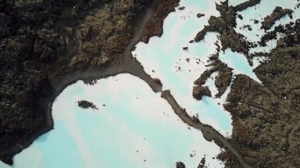 Κινηματογραφικό Υλικό Aerial Drone Από Blue Lagoon Spa Ισλανδία Γεωθερμική — Αρχείο Βίντεο