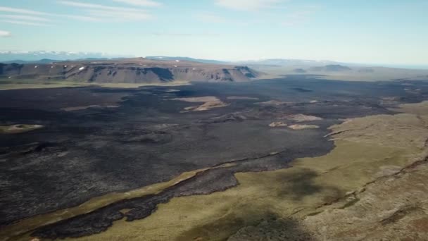 Drohnenaufnahmen Von Kalter Lava Der Nähe Des Vulkans Krafla Island — Stockvideo
