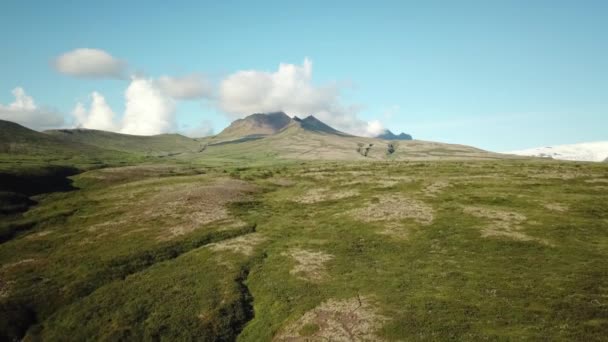 Imágenes Aéreas Drones Vatnajokull Parte Atrás Vista Panorámica Naturaleza Islandesa — Vídeos de Stock