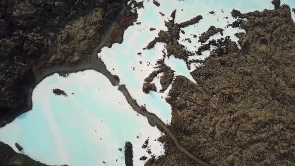 Imágenes Drones Aéreos Cinematográficos Blue Lagoon Spa Islandia Termas Geotérmicas — Vídeos de Stock