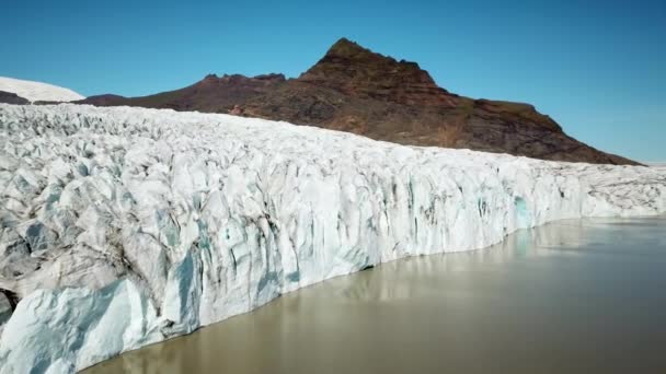 Imágenes Aéreas Aviones Tripulados Laguna Glaciar Fjallsarlon Islandia Vista Panorámica — Vídeos de Stock