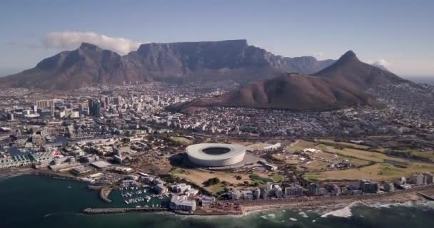 Imágenes Drones Aéreos Table Mountain Lions Head Ciudad Del Cabo — Vídeos de Stock