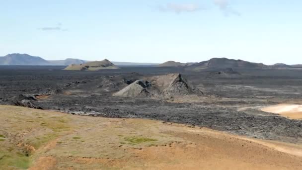 Felvételek Hideg Láváról Krafla Vulkán Közelében Izlandon Kiváló Minőségű Felvételek — Stock videók
