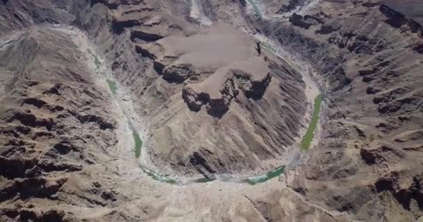 Drohnenaufnahmen Vom Fish River Canyon Namibia Afrika Namib Naukluft Nationalpark — Stockvideo