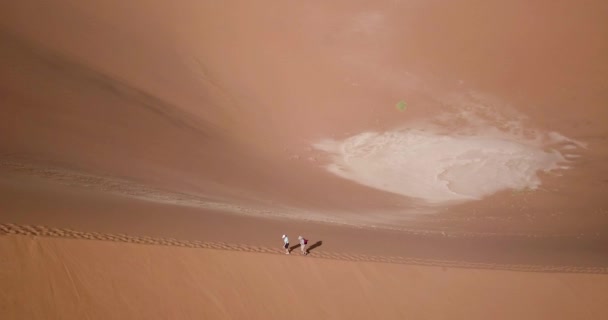 纳米比亚Sossusvlei的4K无人驾驶飞机镜头 位于纳米布沙漠南部的Deadvlei的空中景观 大爸爸沙丘 电影高质量的镜头 — 图库视频影像