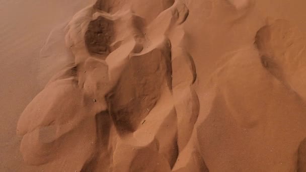 Fußabdrücke Der Heißen Orangen Namib Wüste Rote Wüstensanddünen Sossusvlei Oder — Stockvideo