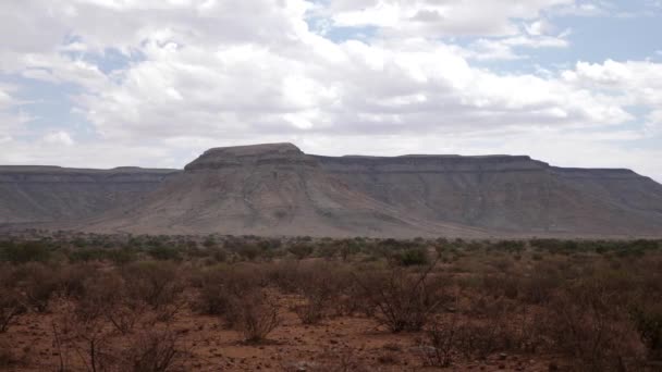 Typická Namibijská Štěrková Cesta Poušti Namib Písečná Skalnatá Krajina Nikdo — Stock video
