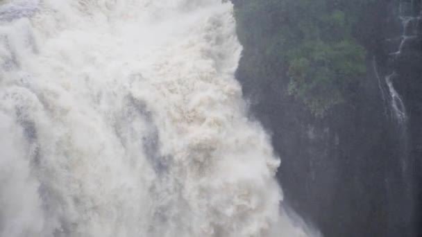 Imágenes Cámara Lenta Gran Cascada Victoria Falls Zimbabue Frontera Con — Vídeo de stock