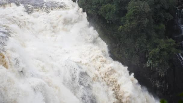 Zpomalený Záběr Velkého Vodopádu Victoria Falls Zimbabwe Hranicích Zambií Nové — Stock video