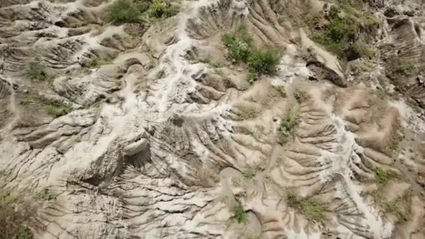 Nagranie Drona Szarej Pustyni Pustyni Tatacoa Kolumbii Ameryce Południowej Szara — Wideo stockowe