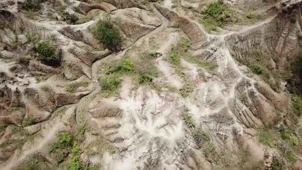 Letecký Záznam Šedé Pouště Poušti Tatacoa Kolumbii Jižní Americe Šedá — Stock video