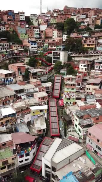 Filmagem Aérea Drones Favela Comuna Favela Medellín Colômbia América Latina — Vídeo de Stock