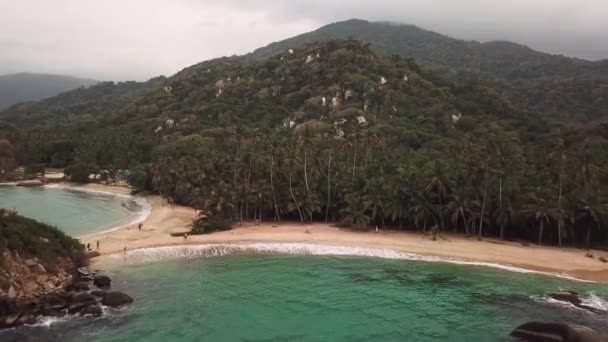 Images Aériennes Drones Nature Paradisiaque Dans Parc National Tayrona Colombie — Video