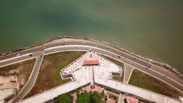 Cartagena Colombia Drone Shot Baluarte Santo Domingo Casco Antiguo Cartagena — Vídeo de stock