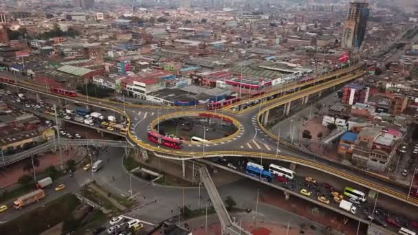 Foto Aerea Droni Giostre Bogotà Colombia America Latina Traffico Bogotà — Video Stock