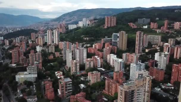 Запись Беспилотника Центре Медельина Колумбия Латинская Америка Высококачественные Кадры — стоковое видео