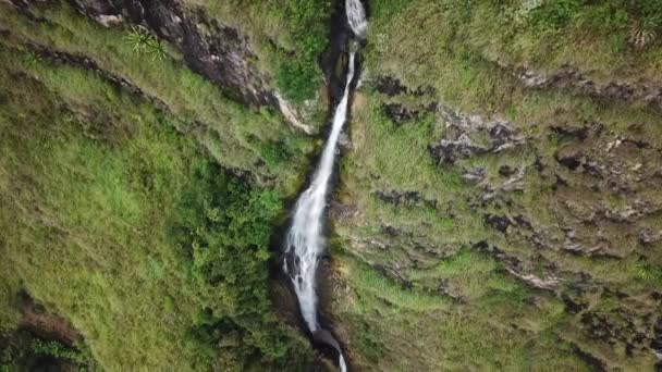Filmato Aereo Una Cascata Vicino Purace National Natural Park Colombia — Video Stock
