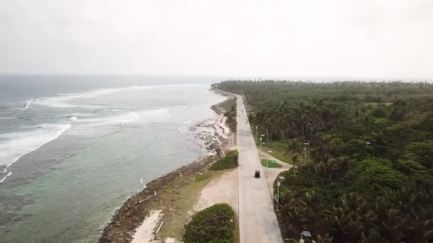 Légi Felvétel Egy Golfkocsiról Amint San Andres Island Trópusi Útján — Stock videók