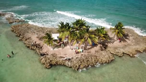 Imagens Drones Aéreos Uma Ilha Tropical San Andres Colômbia América — Vídeo de Stock