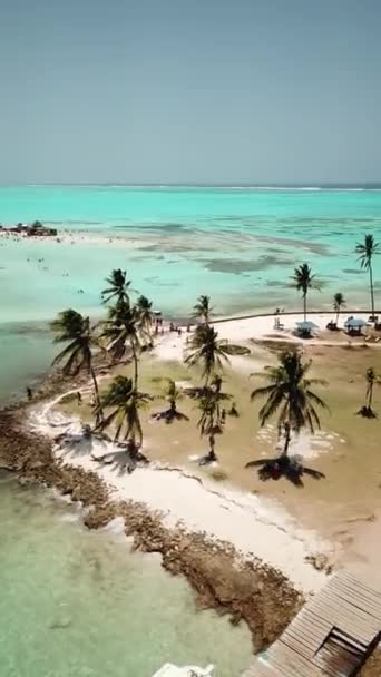 Aerial Drone Footage Tropical Island San Andres Colombia Latin America — Stock Video