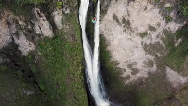 Zdjęcia Dronów Lotniczych Salto Del Mortino Purace National Natural Park — Wideo stockowe