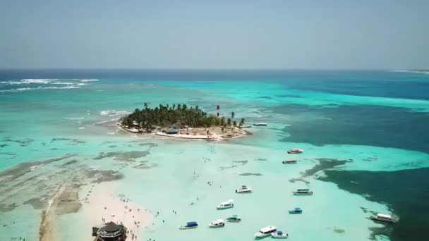 Flygbilder Tropisk San Andres Colombia Latinamerika Exotiska Paradis Colombianska Havet — Stockvideo