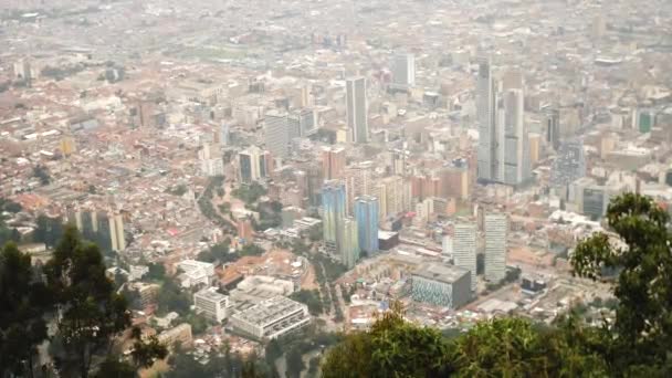 Hoge Kwaliteit Beeldmateriaal Van Bogota Stad Van Monserrate — Stockvideo