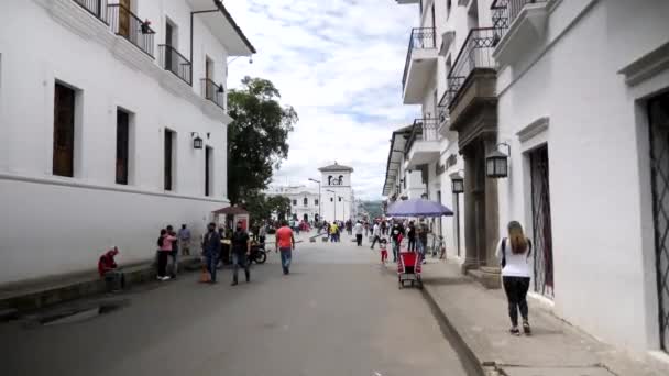 Popayan Colombie Janvier Torre Del Reloj Parc Caldas Ville Blanche — Video