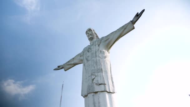 Nagranie Cristo Reya Cali Kolumbia Zdjęcie Posągu Jezusa Cali Wysokiej — Wideo stockowe